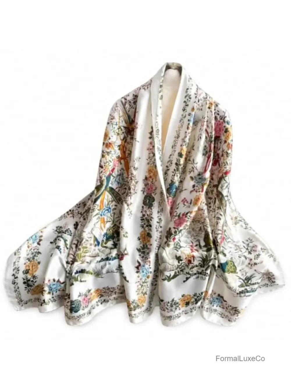 Large Satin Scarf for Women, 70x35 Inch Silk Like Shawl Wrap Lightweight Summer